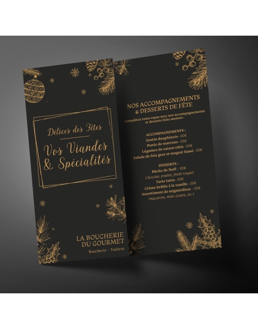 Dépliants Festifs pour les Fêtes de Fin d'Année - Format 10x21 cm - 3 Volets Dépliants Festifs pour les Fêtes de Fin d'Année - Format 10x21 cm - 3 Volets