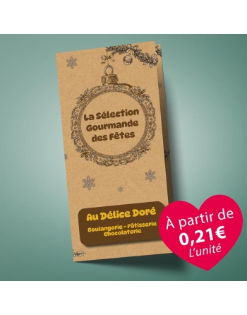 Dépliants Festifs pour les Fêtes de Fin d'Année -Format 10x21 cm - 2 Volets