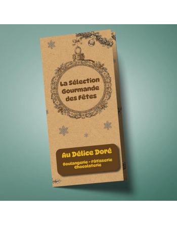 Dépliants Festifs pour les Fêtes de Fin d'Année -Format 10x21 cm - 2 Volets