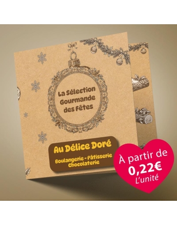 Dépliant Noël 3 volets 14x14 cm personnalisé | CœurArtisans