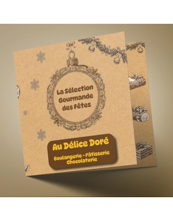 Dépliant Noël 3 volets 14x14 cm personnalisé | CœurArtisans