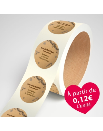 Étiquette en rouleau personnalisée « Krafty » pour Noël